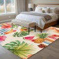 thumbnail image 6 of Tropical Leaves Area Rug 5x7 Washable Rug Non Slip Summer Vintage Coastal Flowers Coconut Fruits Large Area Rug Soft Stainresistant Indoor Floor Carpet for Living Room Bedroom Home Office Dining Room, 6 of 9