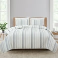 thumbnail image 1 of Market & Place 3 Piece Reversible Quilt Set with Shams | All-Season Soft & Lightweight Bedspread with Modern Striped Pattern | Sofia Collection (Full/Queen, Ivory/Grey), 1 of 4