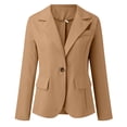 thumbnail image 5 of Siilsaa Women Blazers for Work Casual Lightweight Office Work Suit Jacket Blazer Khaki,2XL, 5 of 5