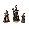 thumbnail image 2 of Vintage Primitive Witch Trio Halloween Decor, Set of 3 Rustic Wooden Witch Figurines Farmhouse Halloween Tabletop Decorations for Mantel Shelf Desk Home Fall Party Decor Gift, 2 of 6