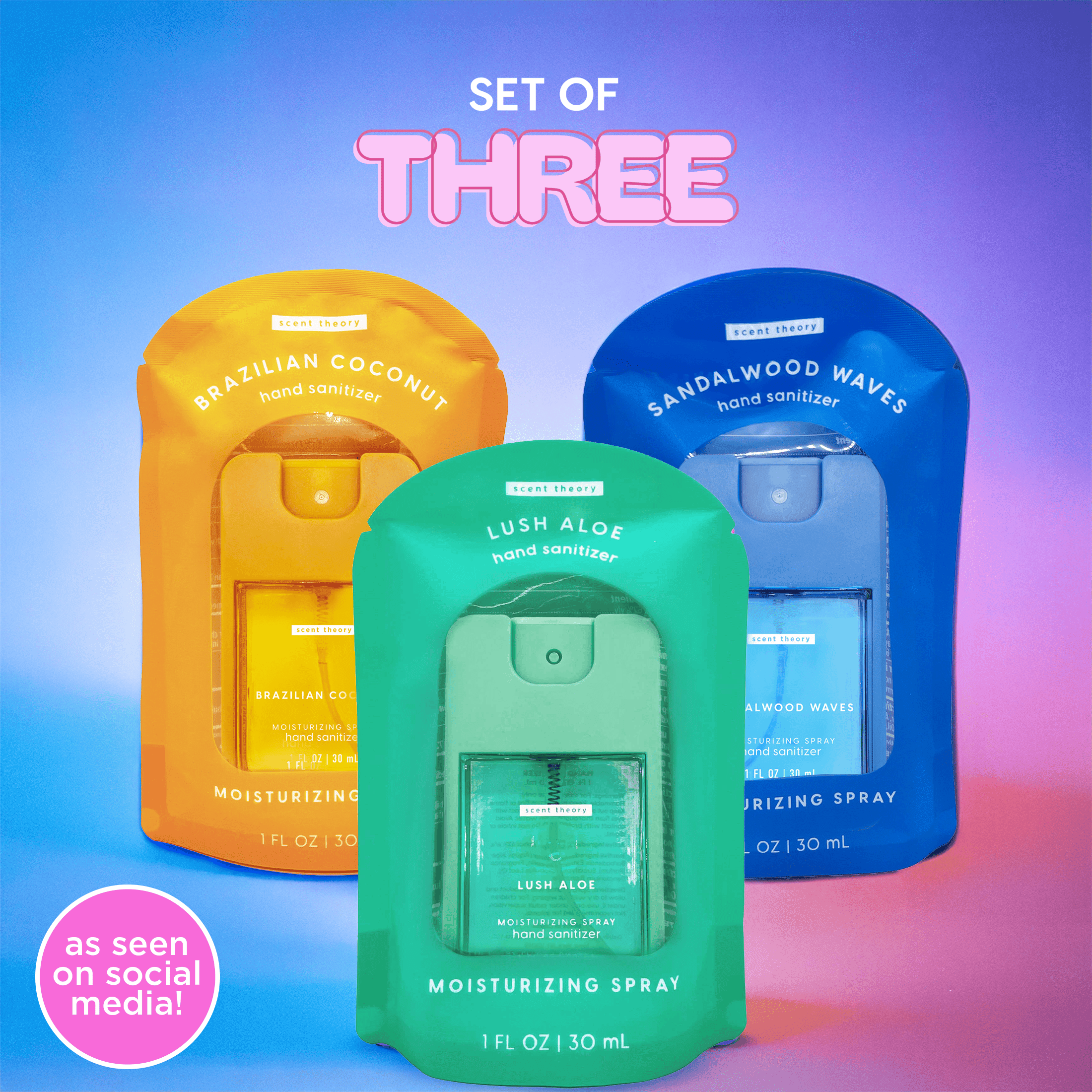 Scent Theory Hand Sanitizer Spray Bundle, 1 fl oz, 3 Count