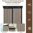 thumbnail image 5 of 5x3 Ft Storage Shed, Steel Outdoor Tool Sheds with Hinge Door and Vents, Metal Vertical Sheds, Strong Shed for Garden, Patio, Brown(Brown-5' x 3'), 5 of 8