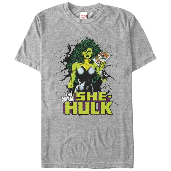 Men's Marvel She-Hulk Comic Graphic Tee Athletic Heather Large