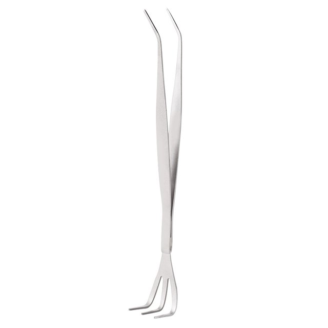 Rdeghly 2-in-1 Stainless Steel Root Rake Bonsai Tweezers Soil Farming Tool with Ergonomical Handle, Stainless Steel Root Rake, Root Rake