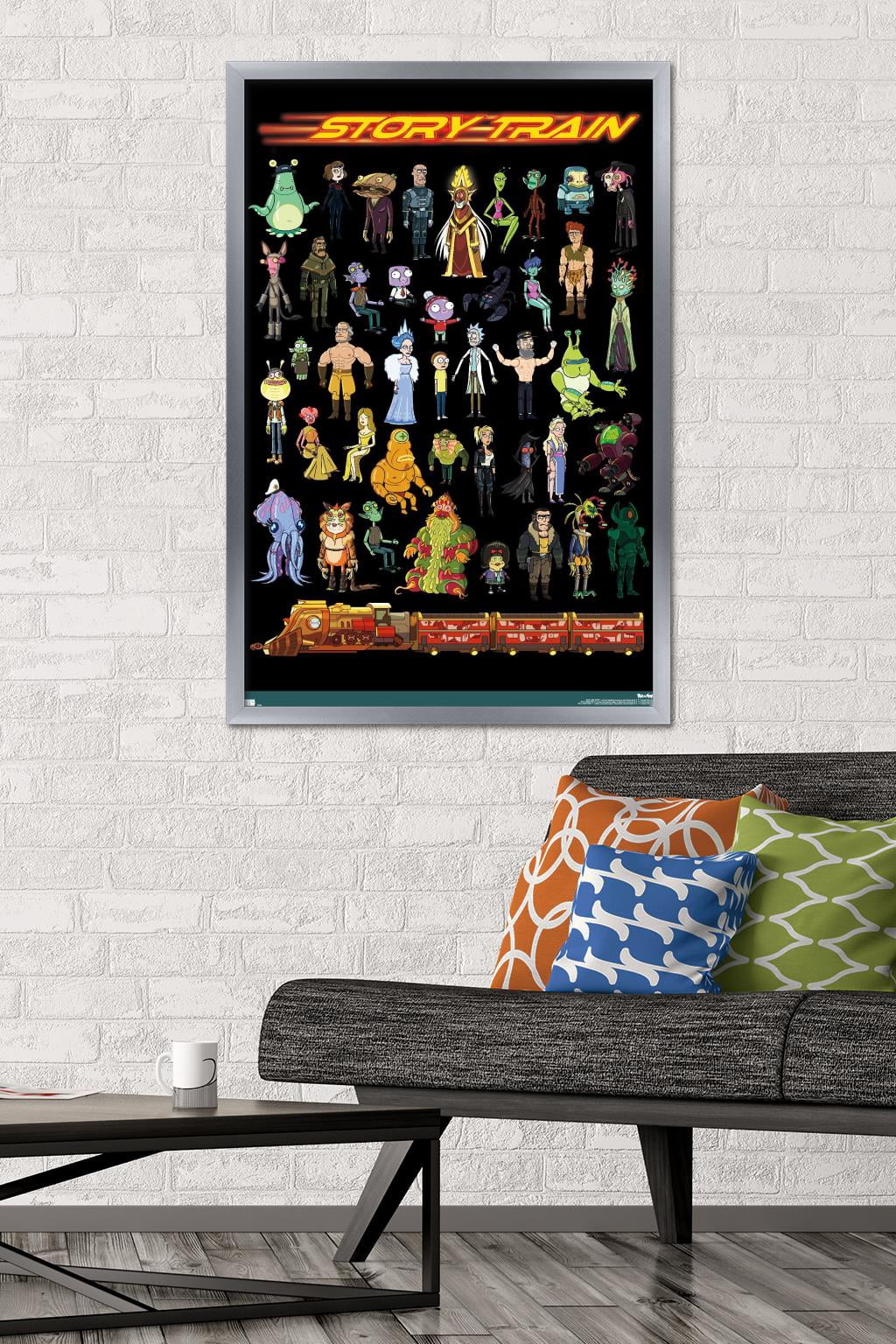 Rick and Morty - Story Train Wall Poster, 22.375" x 34", Framed