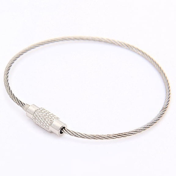 UDIYO Durable Stainless Steel Screw Locking Wire Keychain Rope Key Holder Organizer