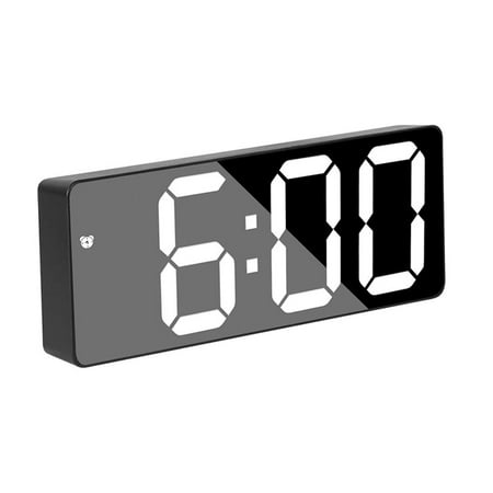 NOVELAR LED Digital Alarm Clock, Slim 6.3 Inch Design, Voice-Activated or Button Screen with Auto-Dimming, USB or Battery Powered for Home Office
