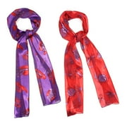 Silky Hat Print Scarf Set