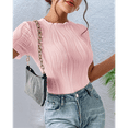 thumbnail image 5 of Bodysuits for Womens Crew Neck Short Sleeve Body Suits Going Out Outfits Summer Leotards Tops Onesie Shirts Pink S, 5 of 7