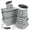 Light Gray, variant on HOMELUX THEORY Flatware Storage Hard Shell China Storage Containers - Light Gray Silverware Organizer, Cutlery & Silverware Storage Box with 5 Dividers & Lid, Heavy Duty Moving Box with Handles