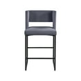 thumbnail image 5 of Meridian Furniture Caleb Grey Velvet Counter Stool, Set of 2, 5 of 7