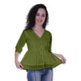 thumbnail image 6 of Moomaya Womens Cotton Peplum Top V-Neck Cotton Tunic Ethnic Blouse, 6 of 7