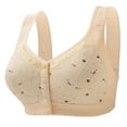 thumbnail image 4 of Amidoa Bras for Women Full Coverage Back Fat Front Closure No Underwire Bralette, Daisy Bra for Seniors Push up Wireless Bra, 4 of 4