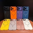 thumbnail image 4 of Simple Skin Feel Frosted Metal Ring Magnetic Phone Case for iPhone 17/17 Pro/17 Pro Max - Glossy Fall Prevention Hybrid 2-Layer Hard Shell Cases (A,17), 4 of 6