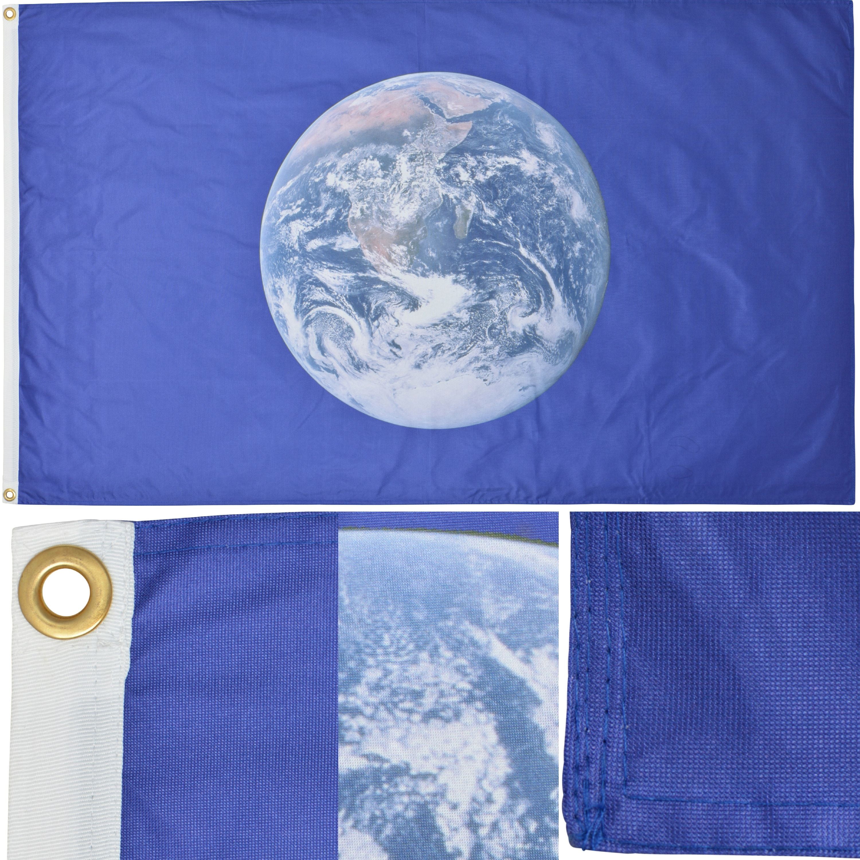Original Earth Flag (Blue Marble) 3' x 5' Ft Premium Polyester Double