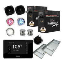 Black Series 15kW Steam Bath Generator with Continuous Steam Plus Quick Start Tech and Auto Drain in Brushed Nickel