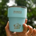 thumbnail image 4 of Tazas para acampar 300ML Cerveza Té Leche Tazas con tapa para caminatas al aire libre (Azul lago), 4 of 7