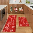 thumbnail image 4 of Christmas Snowflake Kitchen Rugs Sets of 2 Non Slip Kitchen Mats for Floor Anti Fatigue Red Kitchen Floor Mats Waterproof Xmas Comfort Standing Mat for Kitchen Sink Home Office, 4 of 6