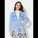 thumbnail image 4 of Chaqueta Vaquera con Cordones para Mujer, de Larga, Abierta Al Frente, Estilo Vintage, Corta, Informal, Estilo Urbano. Azul S, 4 of 9