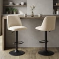 thumbnail image 6 of COLAMY Modern Adjustable Bar Stools, Set of 2 Swivel Kitchen Counter Stools, 25"-33" Height, Soft Fabric for 35"-45" Tables, Beige, 6 of 11