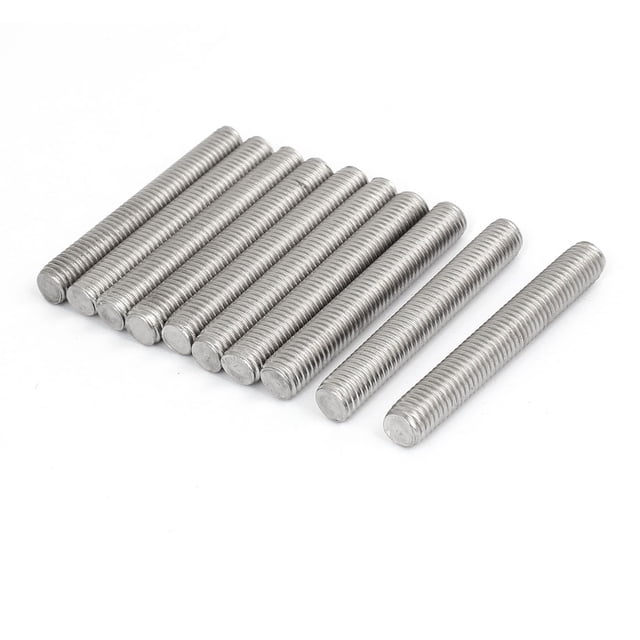 Unique Bargains M10 x 70mm 304 Stainless Steel Fully Threaded Rods Bar Studs Silver Tone 10 Pcs
