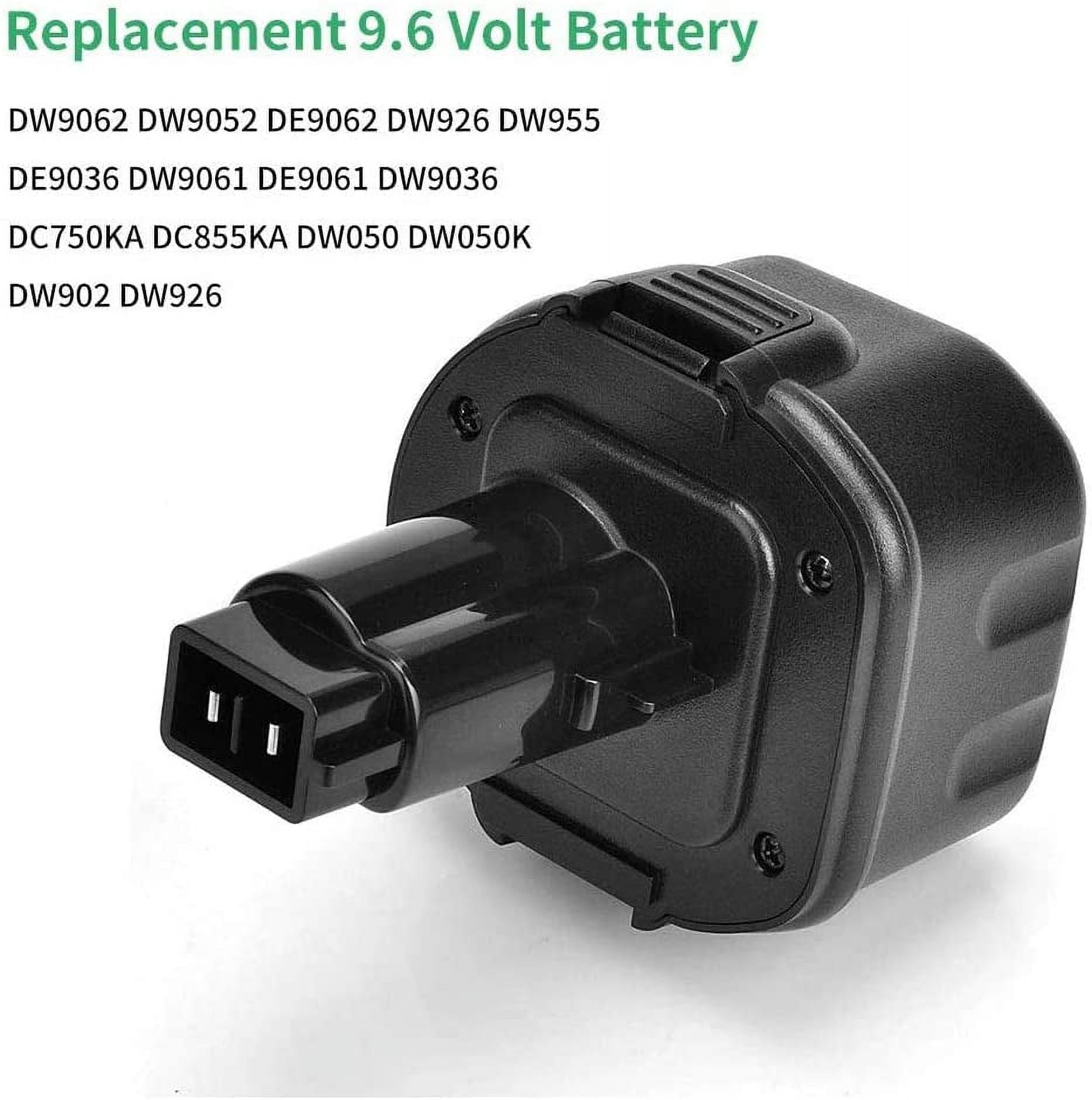 Ohyes Bat 9.6V 3600m Ah Ni-Mh Replacement Battery for Dewalt DW9061 DW9062 DE9036 DE9062 DW9614 Cordless Power Tool 2 Count 2-Pack