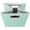 thumbnail image 3 of Aqua Blue Cube Storage Bin with Lattice Design 13", 3 of 3