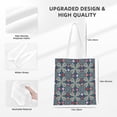 thumbnail image 4 of DouZhe Reusable Grocery Bags, Damask Colorful Leaves Lightweight Polyester Canvas Cloth Tote Bag for Travle Gym Shopping School, 15" x 16", 4 of 7