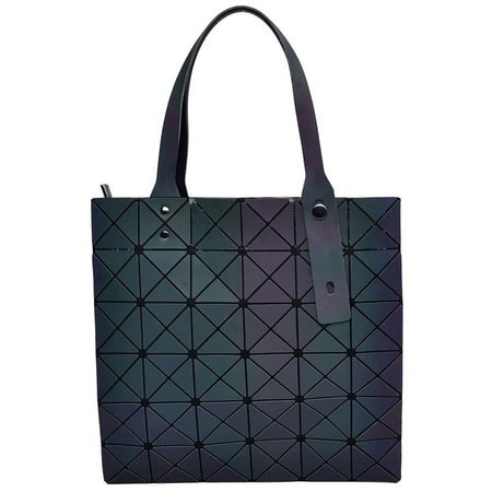 - Rainbow Women Tote Bag Purse Handbag PU Leather Shoulder Bag with Large Storage Geometric Diamond Lattice Ladies Purse by Draizee