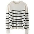 thumbnail image 4 of Sweaters For Women Crewneck Long Sleeved Striped Pullover Sweatshirt Lightweight Loose Fit Fashion Top L Womens Sweaters, 4 of 4