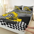 thumbnail image 2 of Manfei Construction Truck Boys Twin Sheet Sets, Cartoon Yellow Tractor Twin Fitted Sheet, Vehicle Theme Flat Sheet, Luxury Bedroom Decor, 3pcs, 2 of 6
