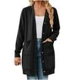 thumbnail image 4 of Usmixi Winter Womens Sweater Coats Casual Sweater Cardigan for Women Solid Long Sleeve Winter Cozy Knitted Coats Open Front Button Down Loose Long Outwear with Pocket Up to 65% off, 4 of 5