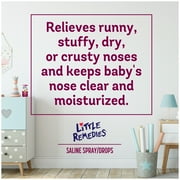 (3 pack) Little Remedies Saline Spray and Drops, Safe for Newborns, Gently Wash Away Mucus from Cold, 1 fl oz
