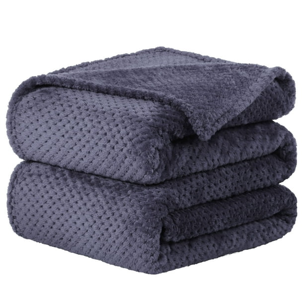 Soft Mesh Flannel Fleece Blanket Plush Light Purple 180 x 200cm