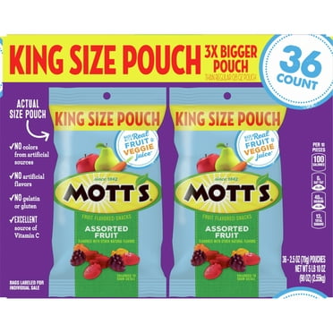 Mott’s Fruit Flavored Snacks, Assorted Fruit, 36 ct, 2.5 oz each