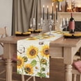 thumbnail image 2 of Table Runners 72 Inches Long Dress Scarves, Farm Sunflowers Farmhouse Kitchen/Dining Table Runner, Coffee Tablerunners, Retro Flowers Butterfly Botanical Beige 16x72 Inch, 2 of 9