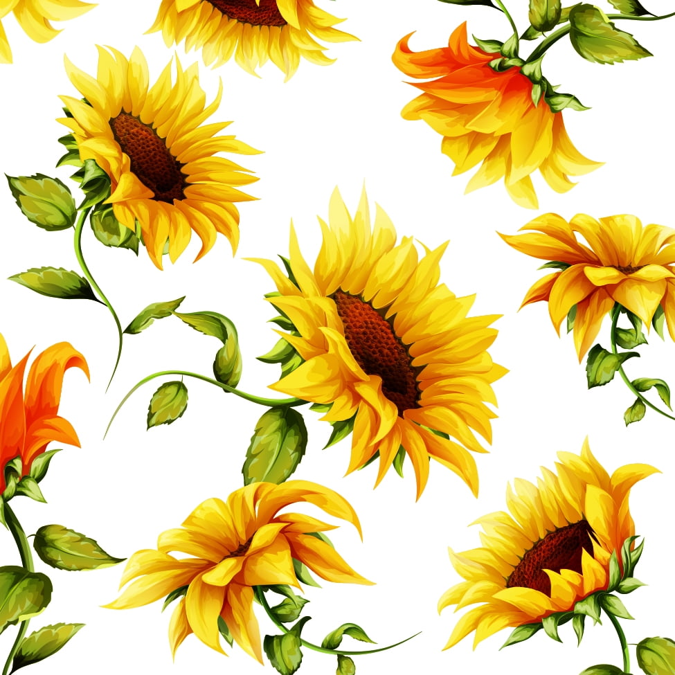 Sunflower Paper Napkins SUMMER MADNESS 40pcs 6.5x6.5 Paper LUNCH Napkins, Sunflower Napkins