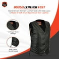 thumbnail image 2 of Daniel Smart XS to 5XL Women Black Leather Vest Classic V-Shaped Neck Front Snap Closure Motorcycle Vest, 2 of 7