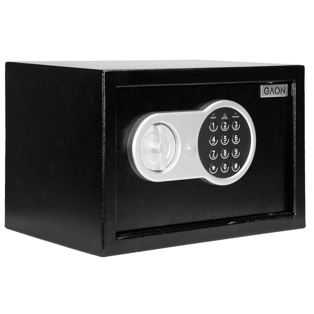 Caja Fuerte De Seguridad Digital Combinacion Gaon Para Dinero Color Negro 27 x 21 x 21 cm