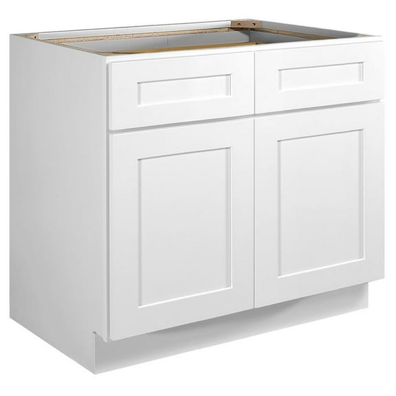 Pemberly Row Wood Base Cabinet in White 36" x 24" x 34.5"