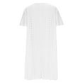 thumbnail image 5 of purcolt Womens Eyelet Mini Dress Summer Casual Short Sleeve Scalloped V Neck A Line Flowy Short Dresses Beach Vacation Dresses, 5 of 6