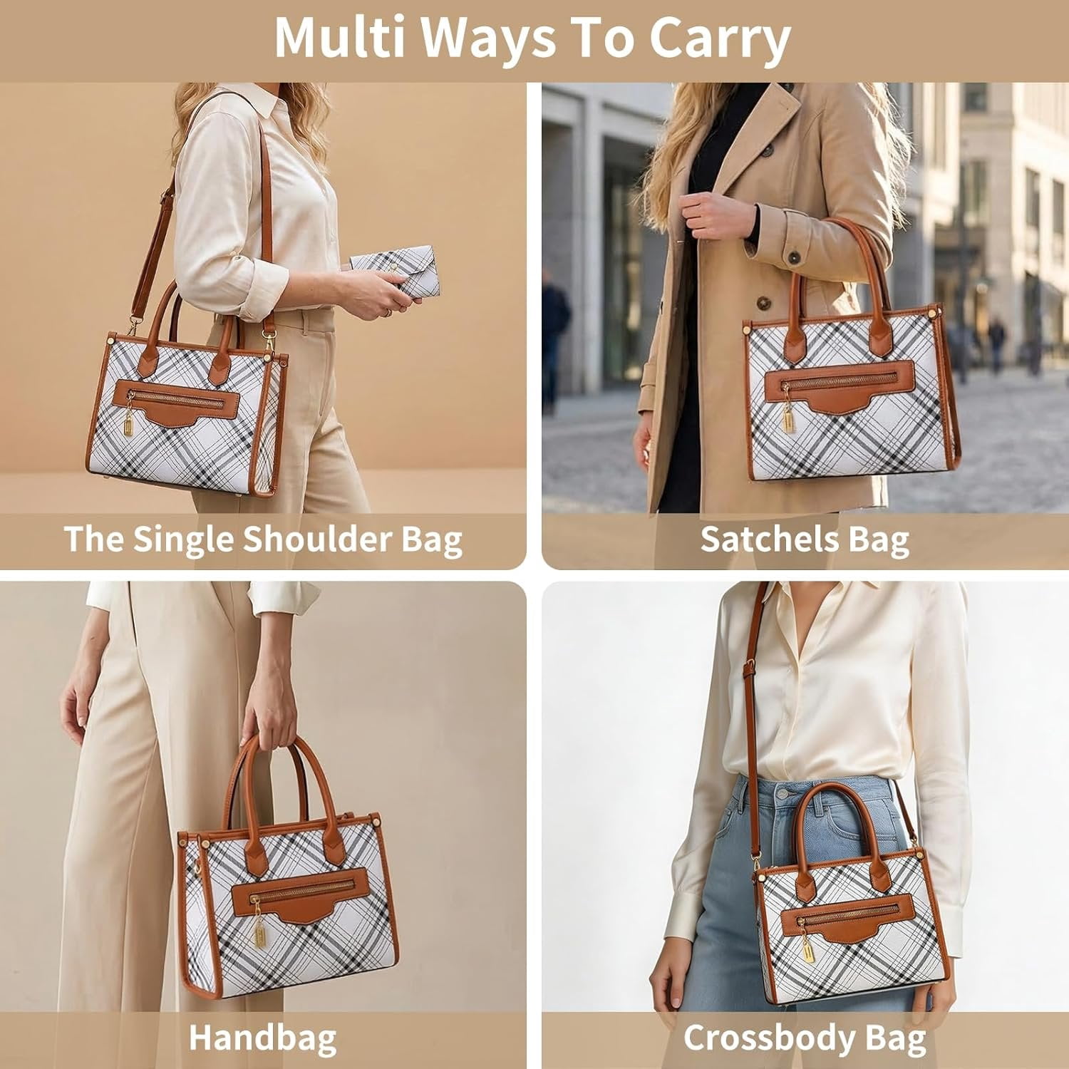 Purses and Handbags for Women, 3 count Women's Handbags Fashion PU Leather, Tote  Top Handle Satchel Purse Bags
