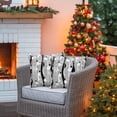 thumbnail image 4 of Outdoor Pillow Covers Waterproof Pillow Cases Protector Winter Snowman Snowflakes Pillowcase Pack of 2 Black White Striped Throw Cushion Case for Pation Furniture,Couch,Living Room Sofa, 16x16 in, 4 of 9