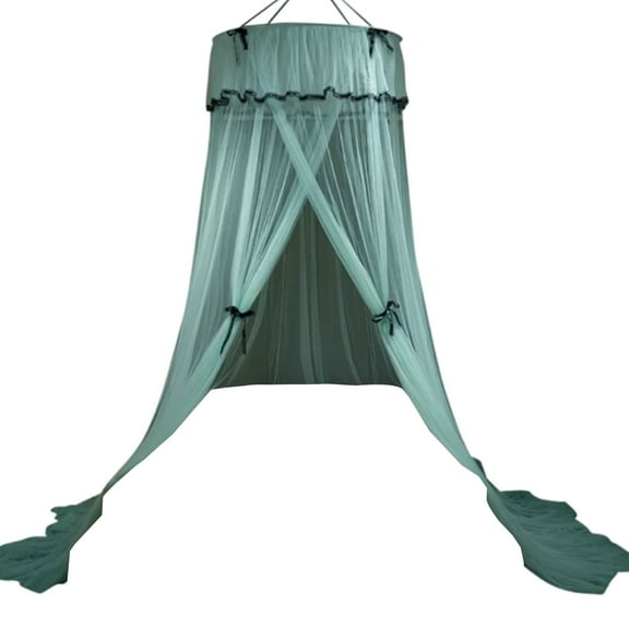 1 Pc Bed Canopy Lace Mosquito Net for Girls Beds, Soft and Durable Bed Canopy, Unique Princess Play Tent Mesh Canopies Large Lace Dome Curtain Drapes Home & Travel, 106.3 Inch, Light Green