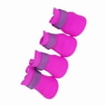 thumbnail image 3 of Botas Impermeables de Silicona Nikou 4 Piezas para Mascotas Antideslizantes L Morado, 3 of 15