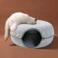thumbnail image 4 of Tienda de campaña perfecl hecha a mano para gatos con cama de fieltro juguete interactivo extraíble Gris claro, 4 of 7