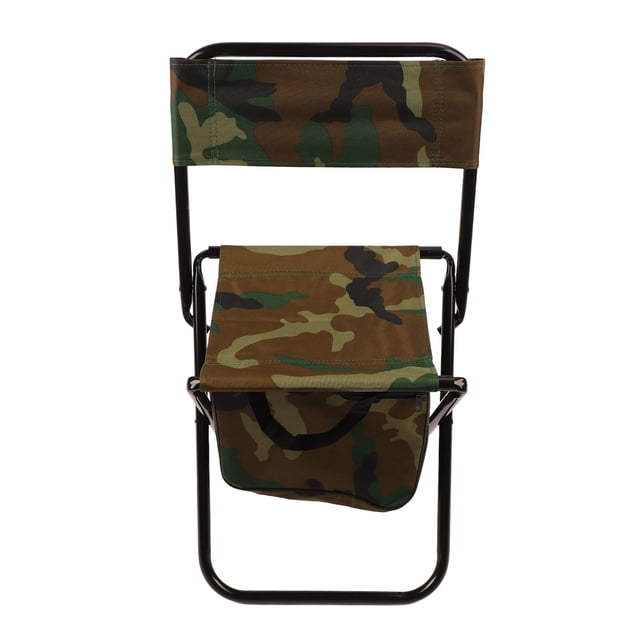 Silla de camping de tubo de acero de tela Oxford, silla plegable portátil, taburete con bolsa para pesca, picnic, playa, camuflaje