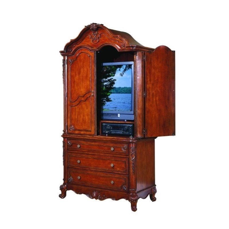 Trent Home Madaleine Flat Panel TV Armoire in Antique Cherry Walmart