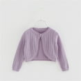thumbnail image 5 of XIMIN Toddler Girls Solid Color Cardigan Sweater Toddler Bolero Shrug Baby Button Closure Lace Cropped Sweaters Kids Long Sleeve Dress Up Jacket Tops Outwear, 5 of 8