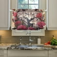 thumbnail image 4 of Wolf and Flowers Half Window Tier Curtains 36 Inch Blackout Thermal Insulating Kitchen Linen Tier Curtains for Kitchen, Bathroom, Cafe Home Decor, 4 of 7